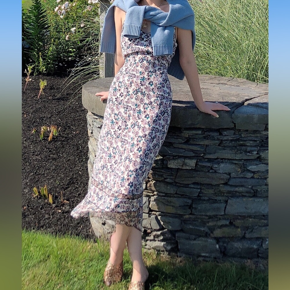 Rag & Bone Black and White Slip Midi Dress